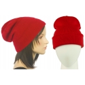 Czapka damska zimowa 3w1 beanie - czerwona